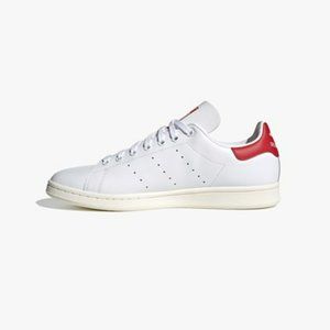 NEW Adidas Stan Smith "Smile" White/Scarlett Red Tennis Shoes FV4146